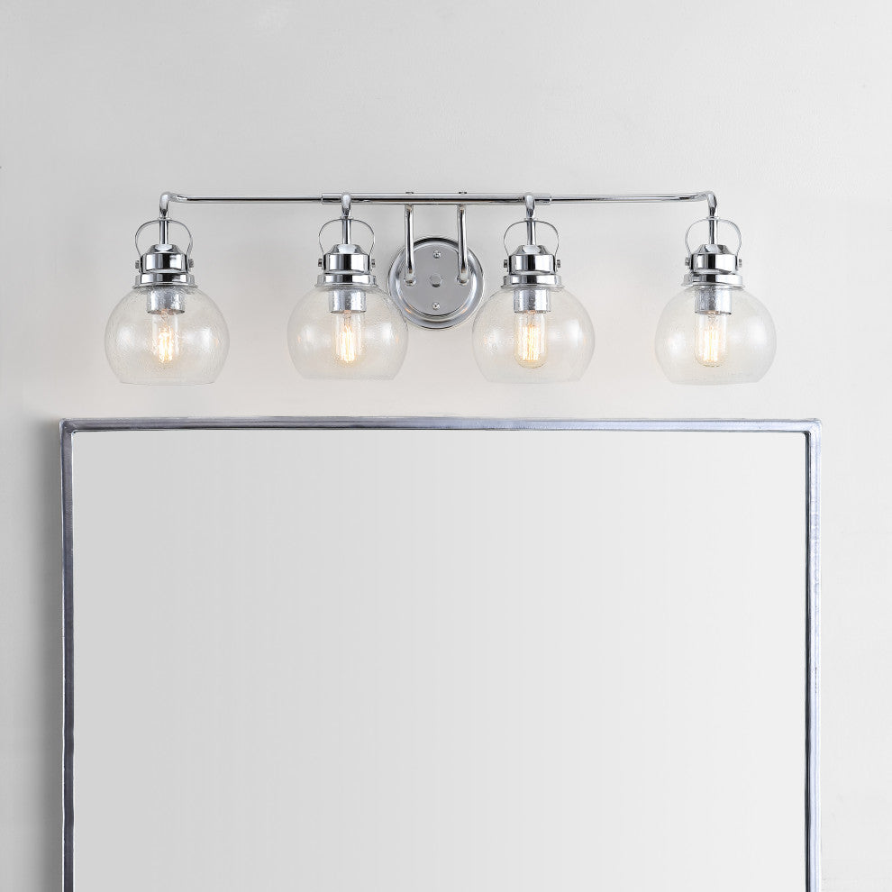 Shirley Metal, Bubbled Glass Vanity Light, Chrome, 4-Light
