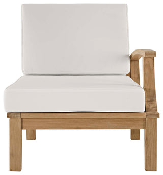 Natural White Marina Outdoor Patio Teak Right-Facing Sofa