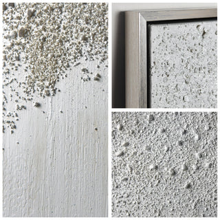 White Snow B Textured Metallic Hand Painted Wall Art Framed Canvas