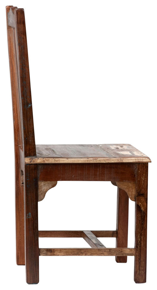 Journee Distressed Painted Reclaimed Hardwood Lath Back Dining Side Chair