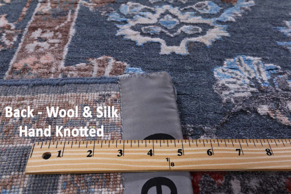 8' 1" X 10' 1" Persian Wool and Silk Handmade Rug Q7103