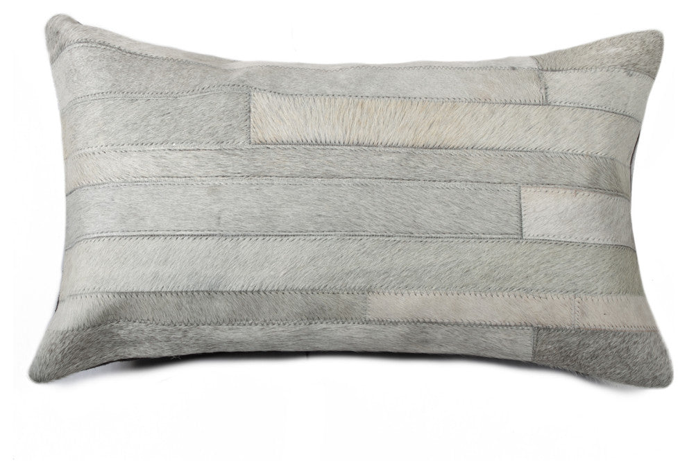 HomeRoots 12" x 20" x 5" Gray Pillow