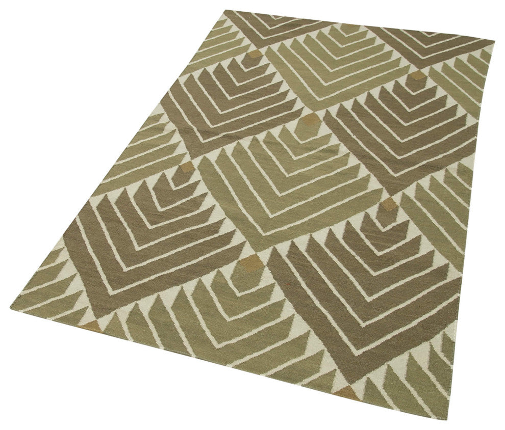 Rug N Carpet - Handmade Wool 3' 6'' x 5' 8'' Flatweave Dhurrie Kilim Rug