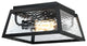 11" W 2-Light Black Outdoor Flush Mount Ceiling Light With Clear Water Glass