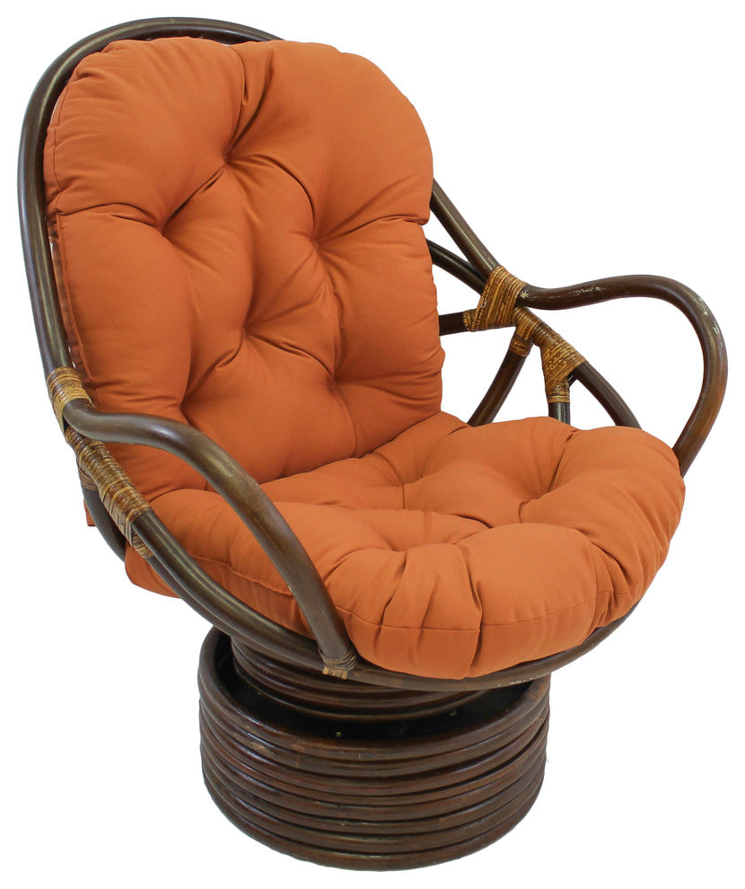 48"x24" Solid Twill Swivel Rocker Cushion, Spice