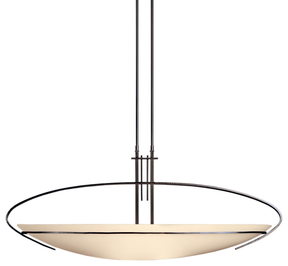 Mackintosh Large Pendant, Dark Smoke Finish, Opal Glass
