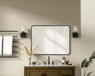 Home Living Contour Metal Rectangle Mirror 27x36, Black