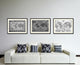 World Vintage Map Print On Canvas With Black Custom Frame, 16" X 21"