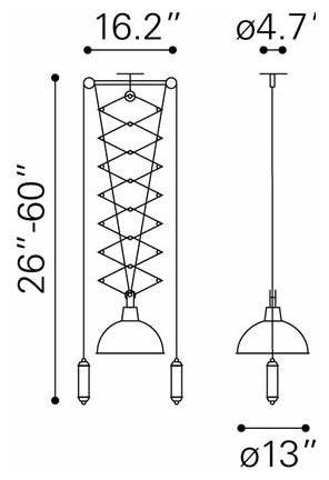 Zuo Modern Emerald Ceiling Lamp