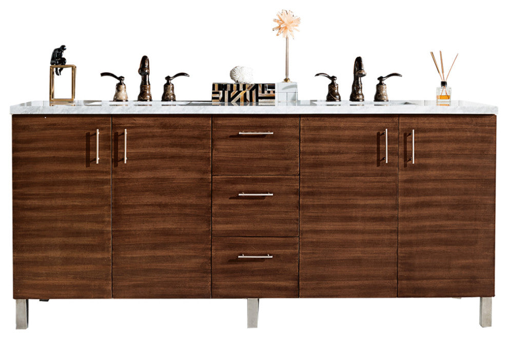 James Martin 850-V72-AWT-3AF 72" Double Vanity with 3 CM Solid Surface Top