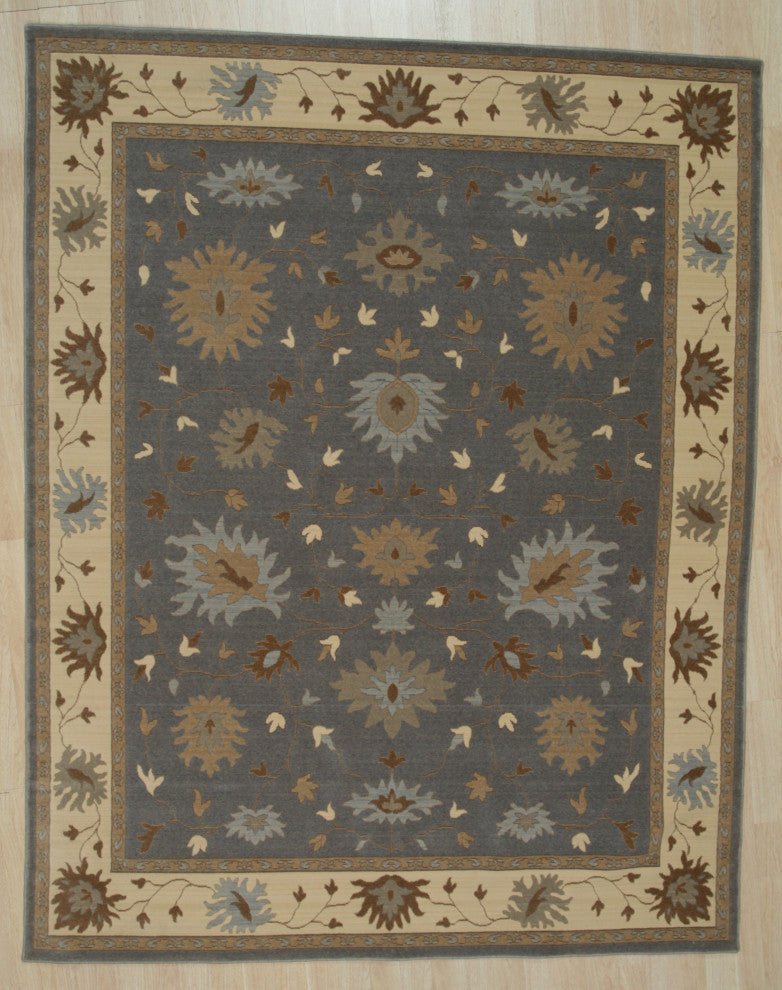 Dk.Gray Traditional Oriental Oushak Area Rug