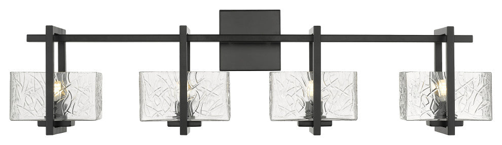 Innovations 312-4W-BK-CL-LED 4-Light Bath Vanity Light, Black