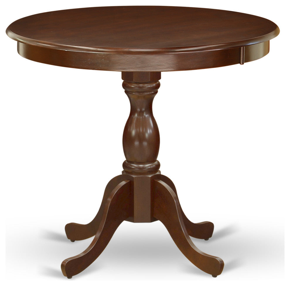 3 Pc Dining Set, 1 Round Pedestal Table, 2 Mahogany Dinning Chairs