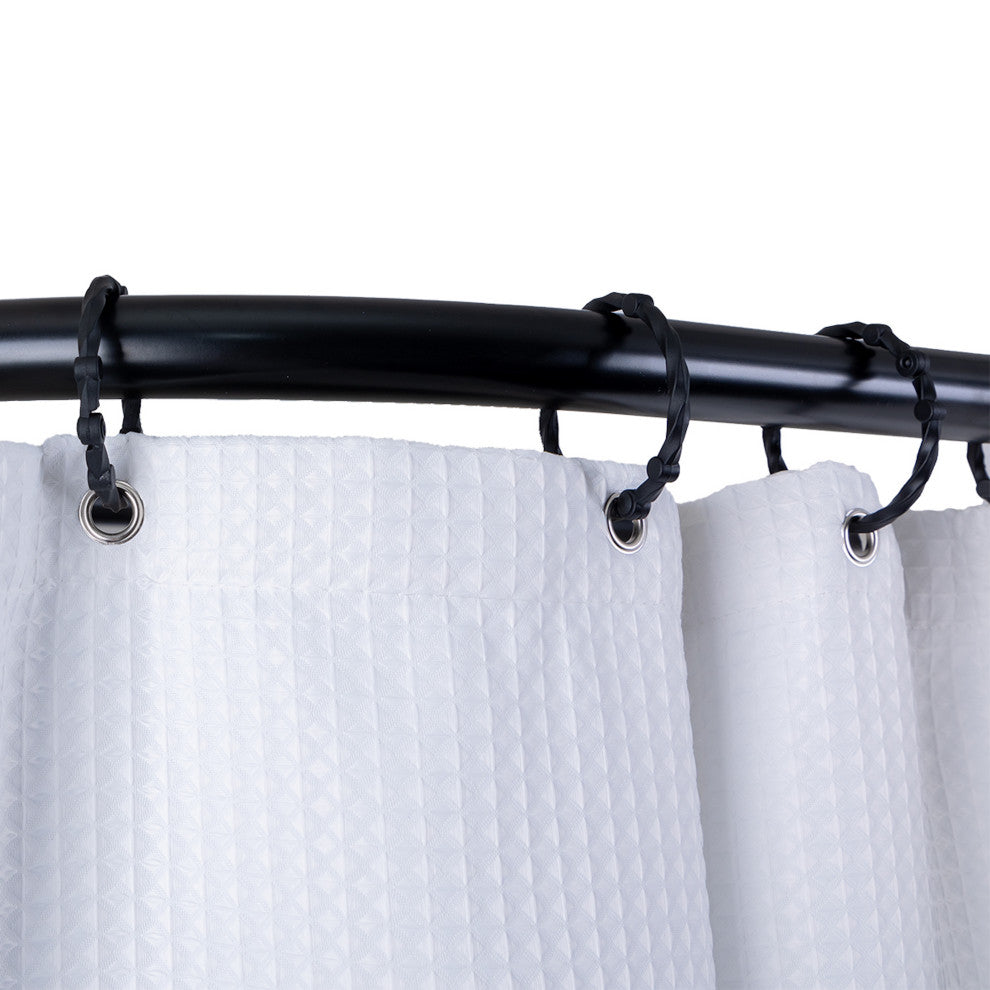 Utopia Alley Aluminum Shower Curtain Rods 60" Large Size by 25", Matt Black