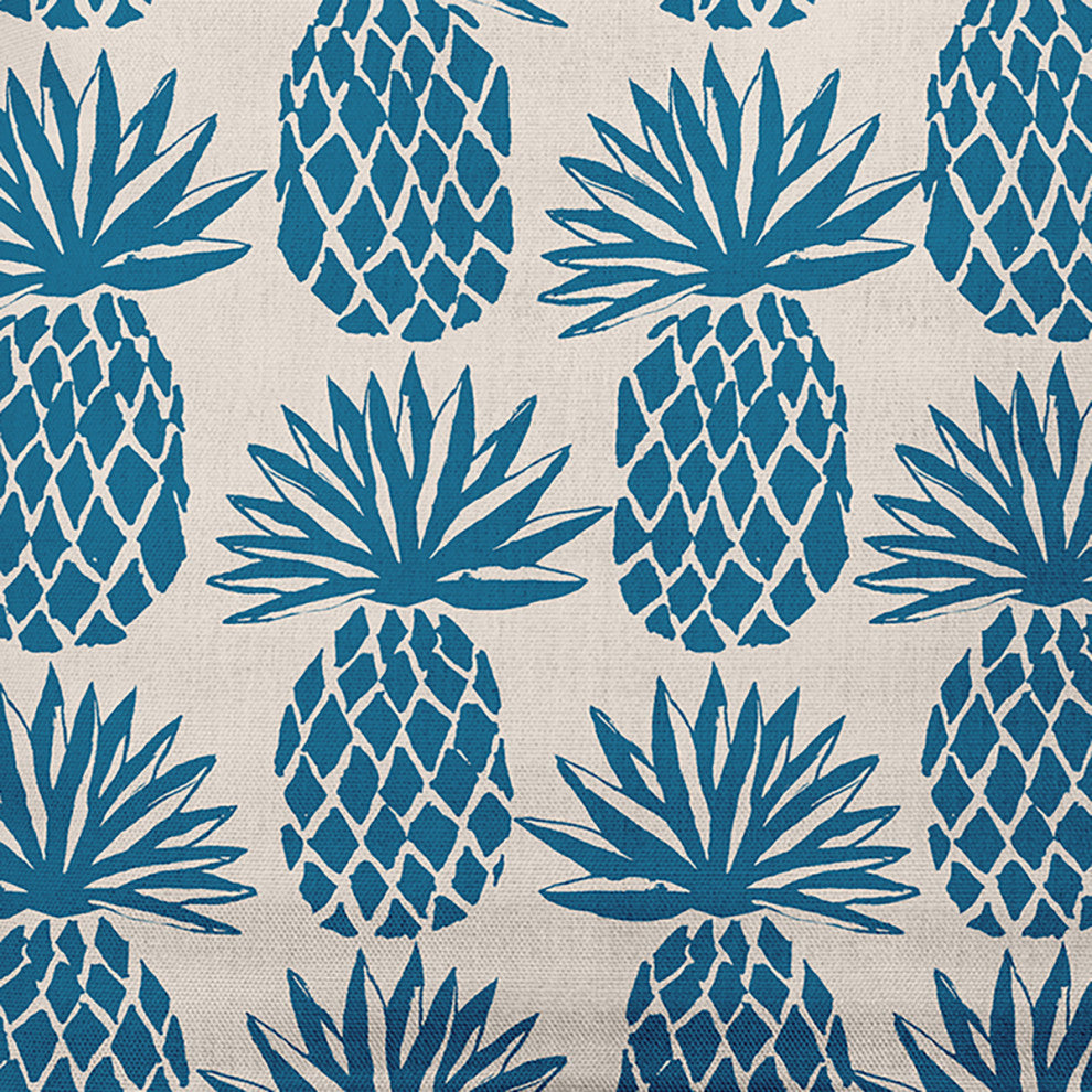 20" x 20" Pineapple Stripes Decorative Throw Pillow, Autumn Blue