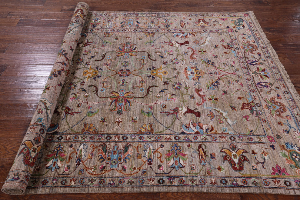 Persian Tabriz Hand Knotted Wool Rug 5' 8" X 7' 5" Q8337