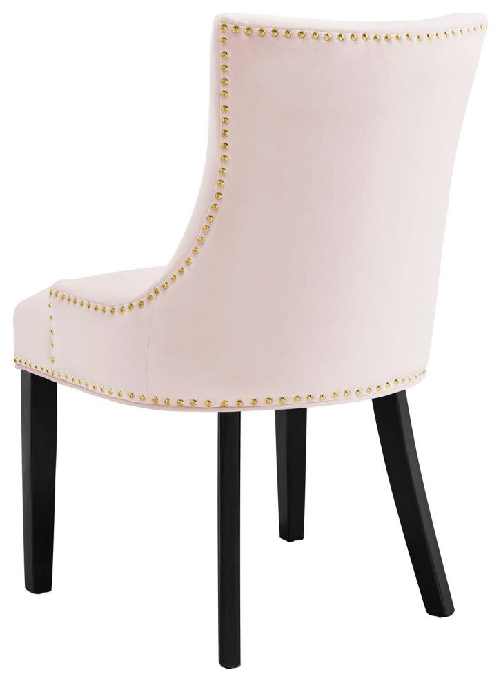 Dining Chair, Nailhead, Set of 2, Pink, Velvet, Modern, Cafe Bistro Hospitality
