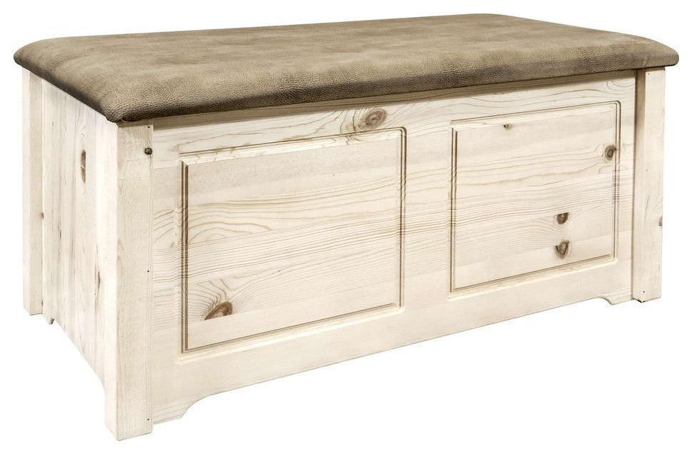 Homestead Collection Small Blanket Chest, Buckskin Upholstery, Ready To Finish