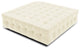 Modern Tufted Fabric Upholstered Sonja Ottoman, Cream