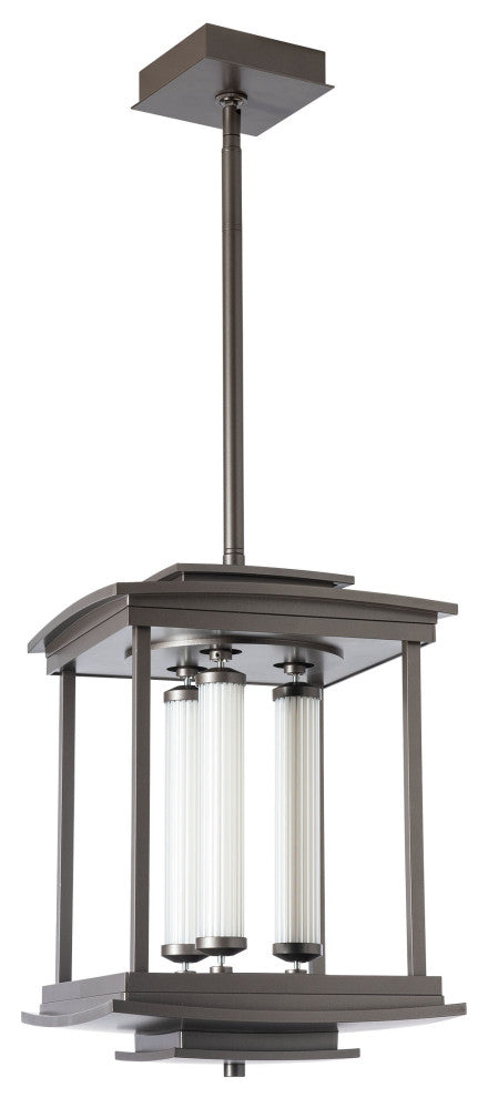 Athena 3-Light LED Lantern Dark Smoke Clear Glass