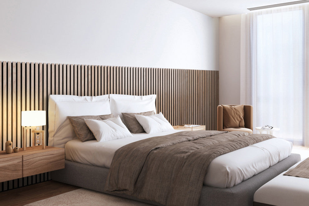 Acoustic Wood Panels, Set of 2 Slat Wall Panels - Oslo