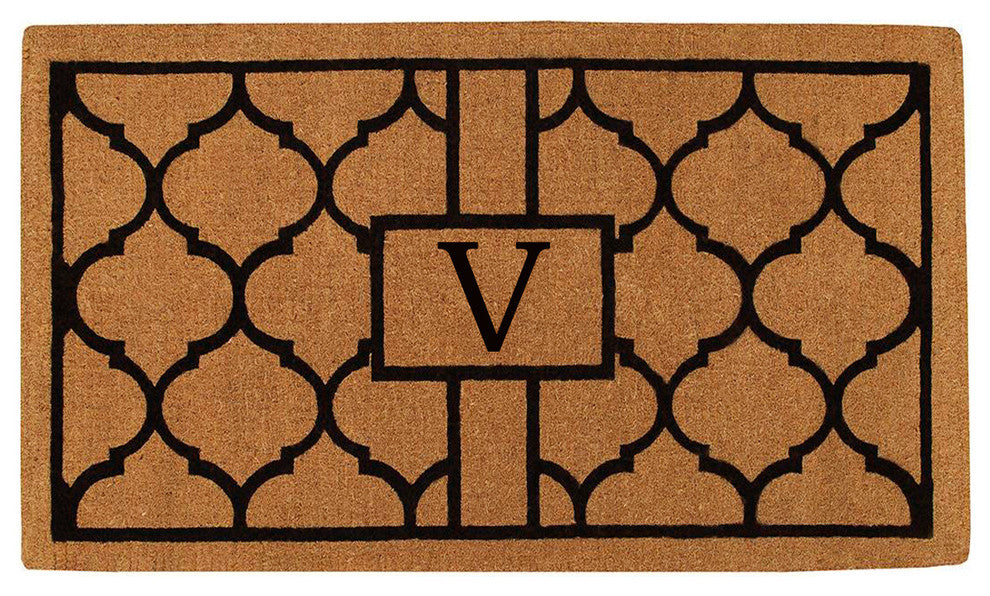 Pantera Monogram Doormat, Extra-Thick 3'x6', Letter V