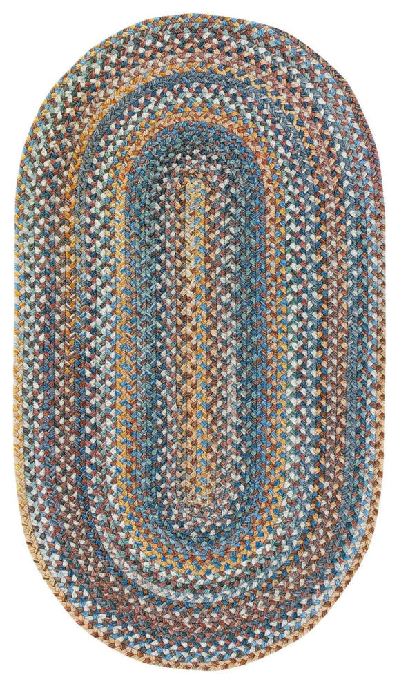 Capel Kill Devil Hill Medium Blue 0210_450 Braided Rugs - 5' X 8' Oval