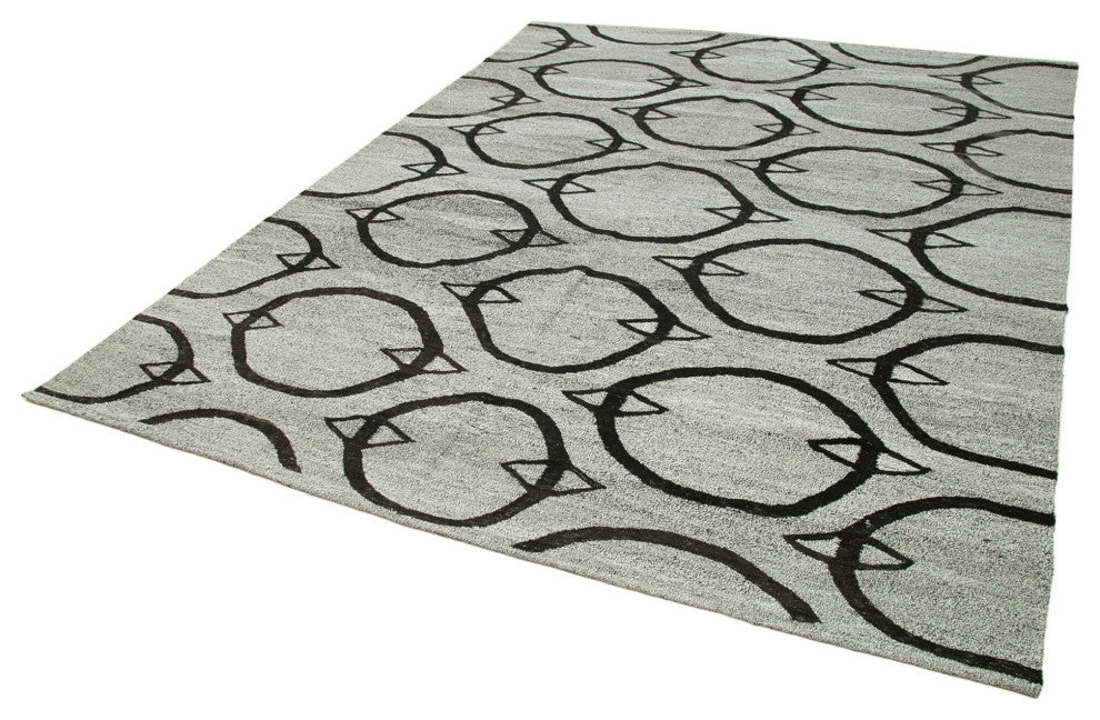 Rug N Carpet - Handwoven Turkish 7' 9'' x 10' 7'' Flatweave Wool Kilim Rug