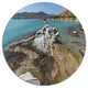 Clean Waters And Rock Formations, Landscape Disc Metal Wall Art, 11"