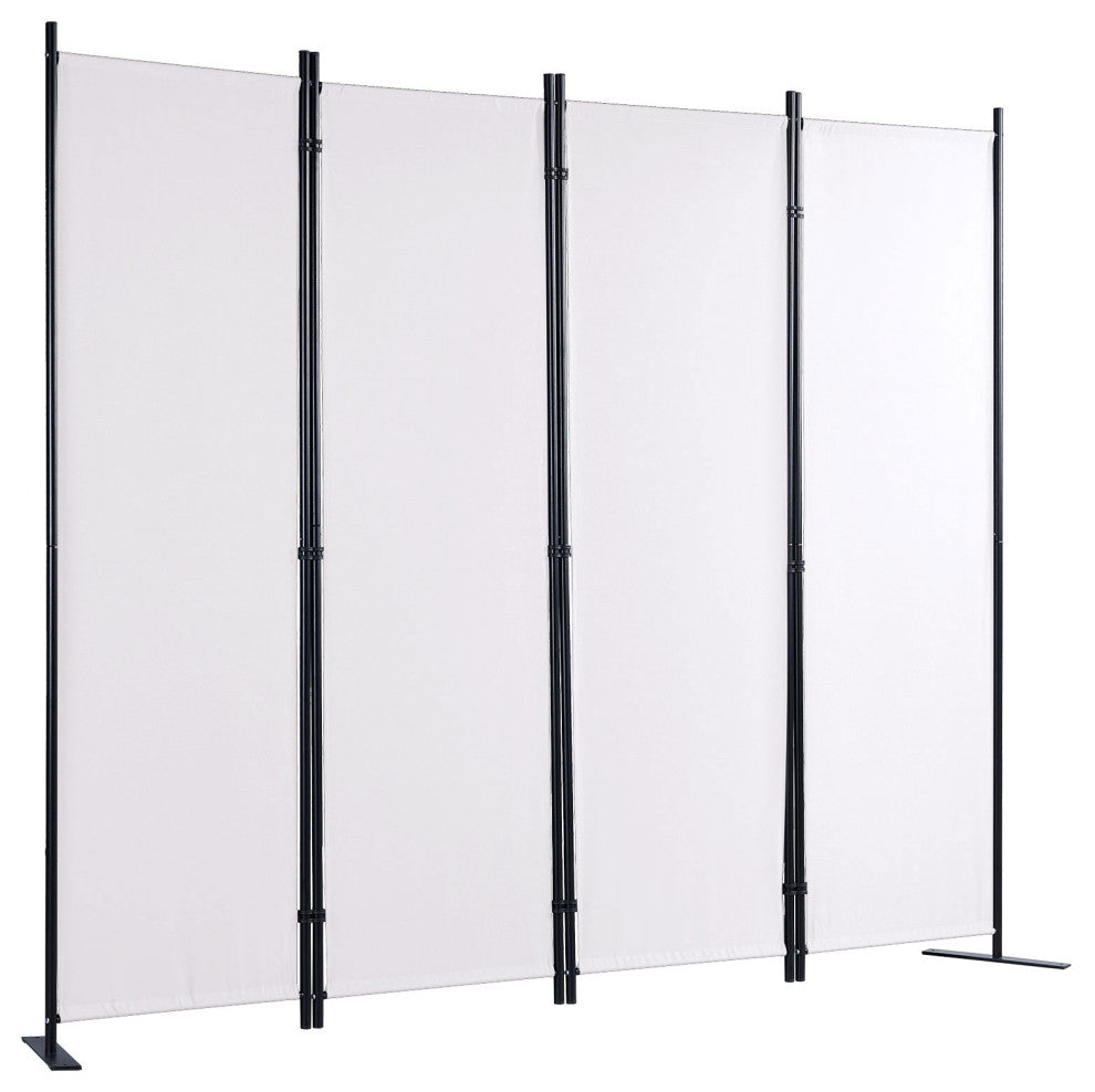 VEVOR Room Divider 4-Panel Folding Privacy Screen 88.2"x11.8"x67.3" White