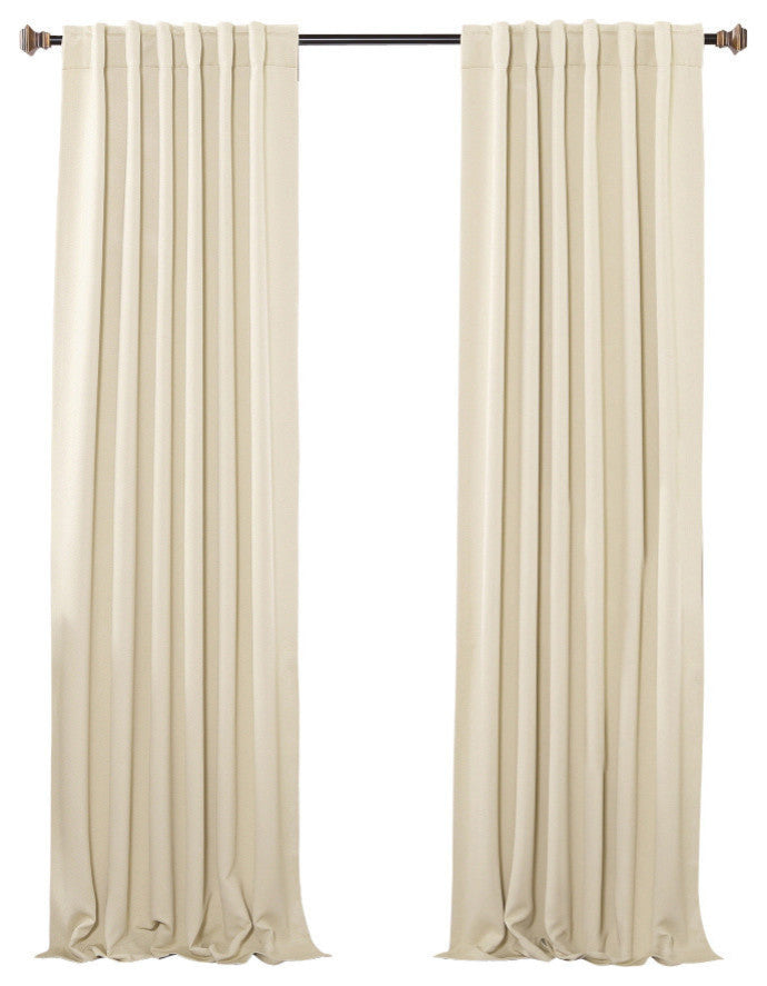 Solid Thermal Blackout Curtain Panels, Beige, 108", Set of 2
