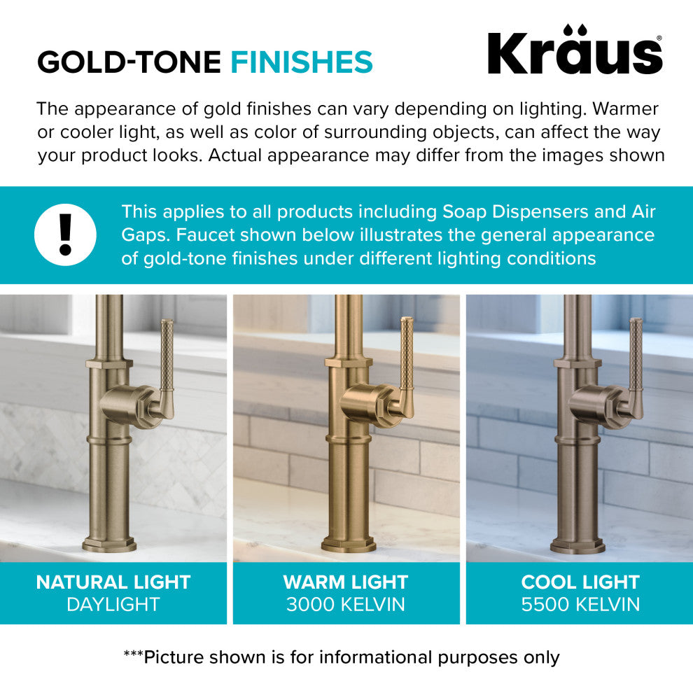 KRAUS Oletto 2-Function Pulldown 3-Hole Bridge Kitchen Faucet, Spot Free ACB