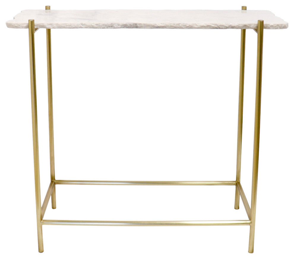 Pasargad Home Vasto Marble & Stainless Steel Console Table