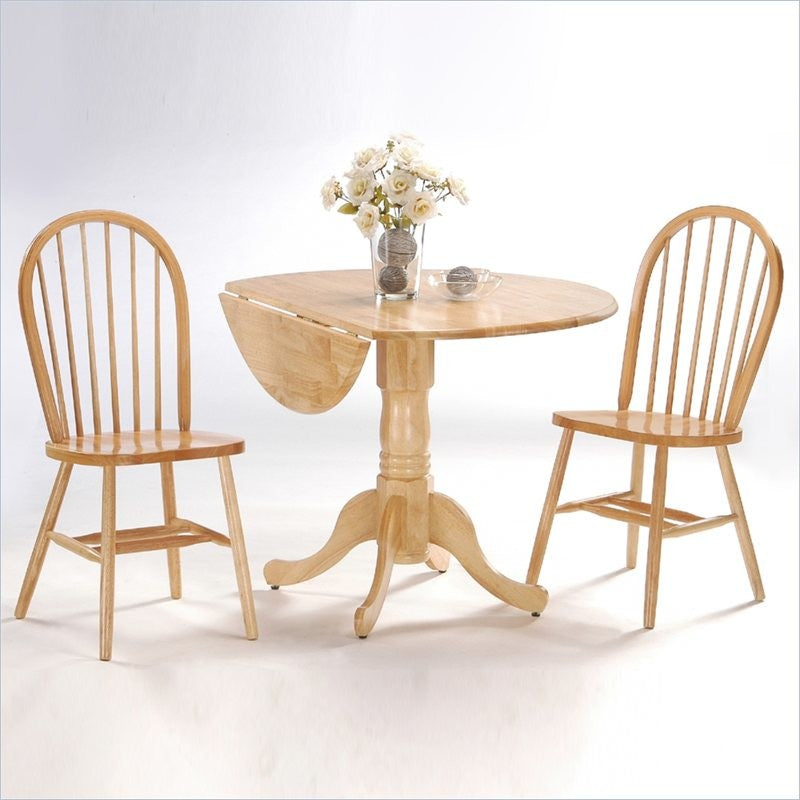 International Concepts 3 Piece 42" Round Dining Set in Natural