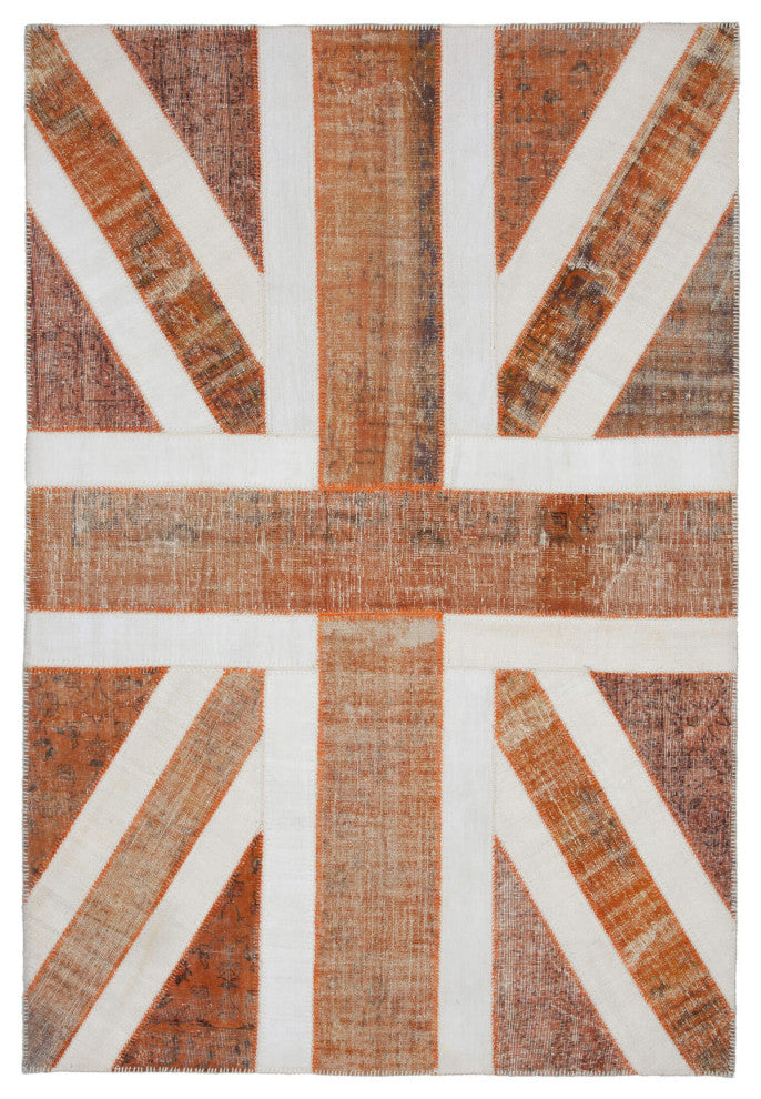 Rug N Carpet - Handmade Anatolian 6' 8'' x 9' 11'' Flag Patchwork Rug