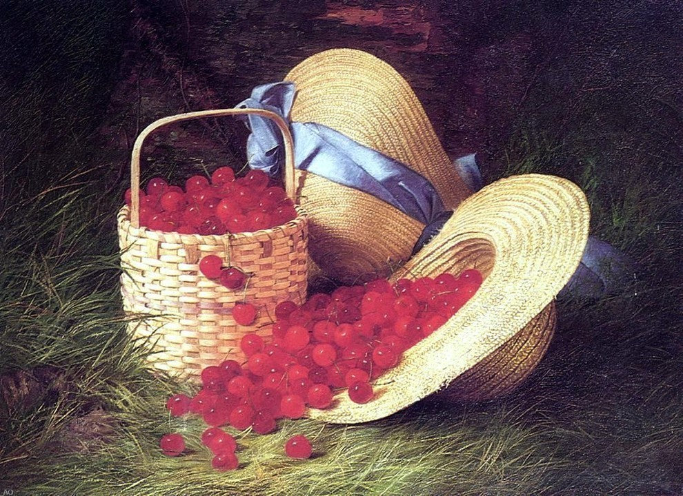 Robert Spear Dunning Harvest of Cherries Premium Canvas Print