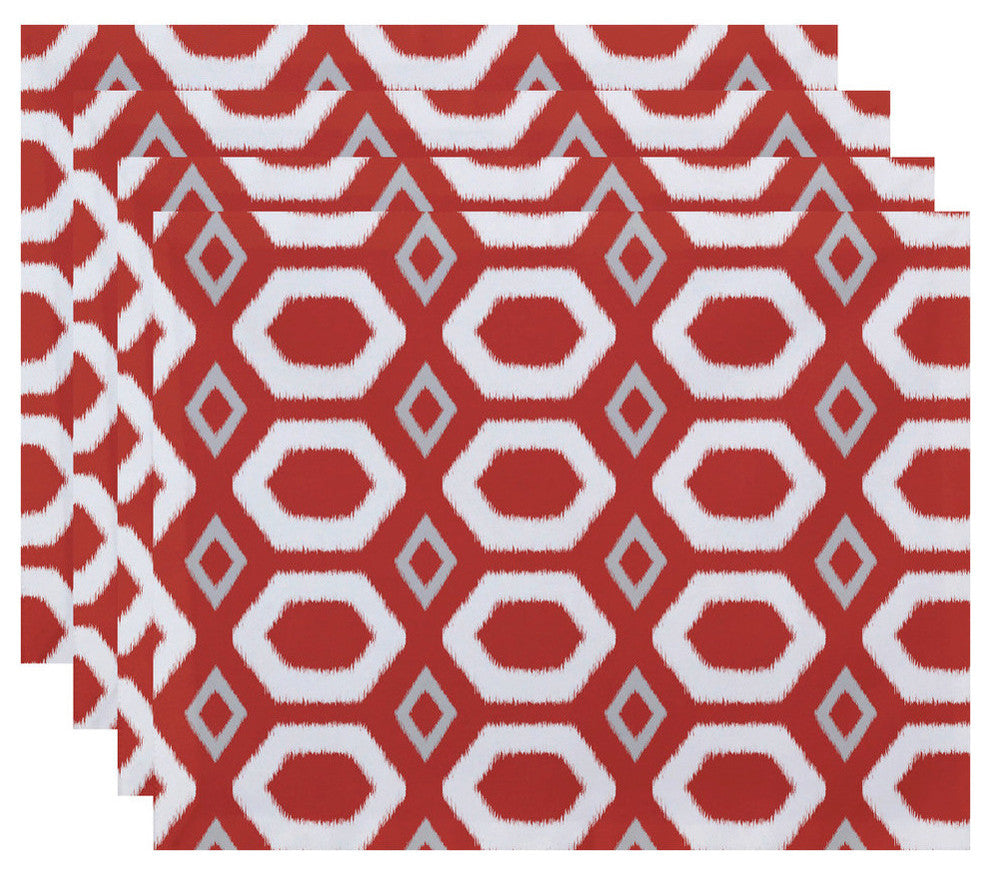 More Hugs And Kisses Geometric Print Placement, Seed, Set of 4