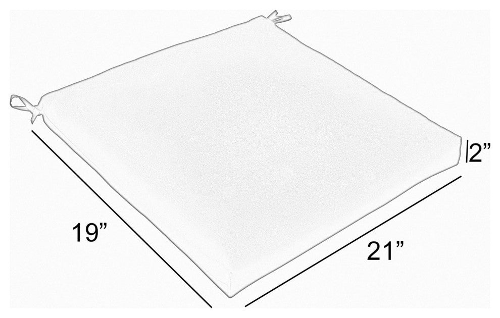 Sorra Home Gardenia Seaglass Corded Chair Pad, Set of 2, 19"x21"x2"