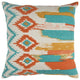 Aqua Orange Ikat Pattern Throw Pillow