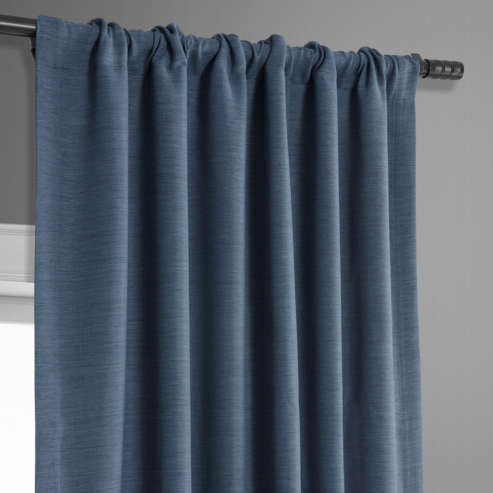 Bellino Blackout Room Darkening Single Panel Curtain, Wild Blue, 50"x63"