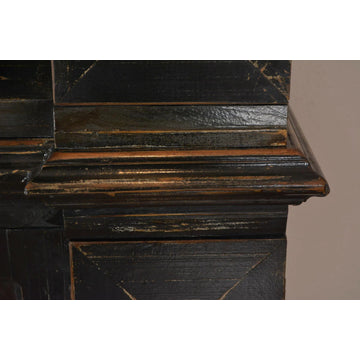 Victoria 3 Drawer, 2 Door Sideboard and Hutch Set - Rustic Black - 91", Sideboard and Hutch