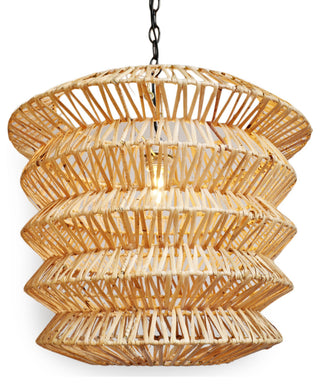 Zig-Zag Rattan Pendant Light