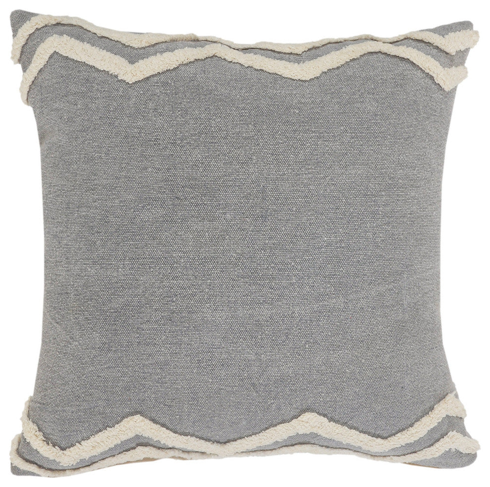 Soft Chevron Bordered Throw Pillow, 20" X 20"