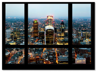 'Window View London City 2' Canvas Art by Philippe Hugonnard