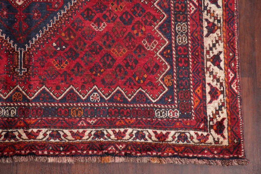 Consigned, Antique Oriental Traditional Hand Made Persian Area Rug, Red, 7x10