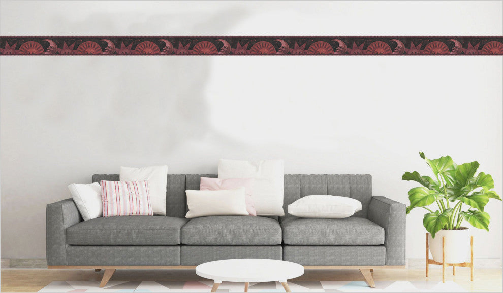 Sun, Moon Peel and Stick Wallpaper Border 15'x7"