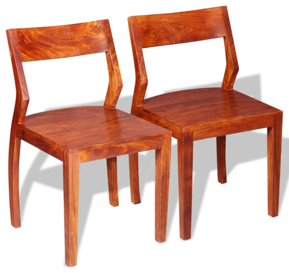 vidaXL Dining Chairs 2 pcs Solid Acacia Wood Sheesham