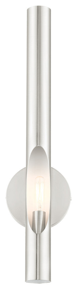 Brushed Nickel Contemporary, Minimal, Industrial, Urban, Sleek Single Sconce