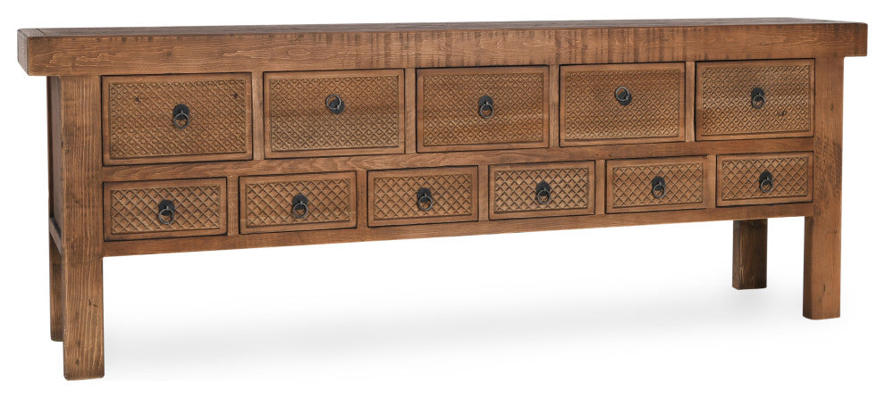 Lahey 11-Drawer Console Table by Kosas Home, Mission Brown