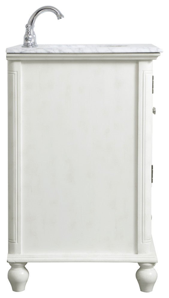 Home Living Single Bathroom Vanity, Antique White, 24"